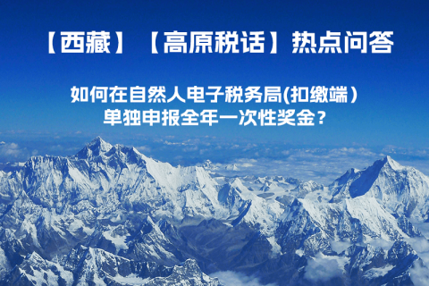 西藏自治區(qū)如何在自然人電子稅務(wù)局(扣繳端）單獨(dú)申報全年一次性獎金？